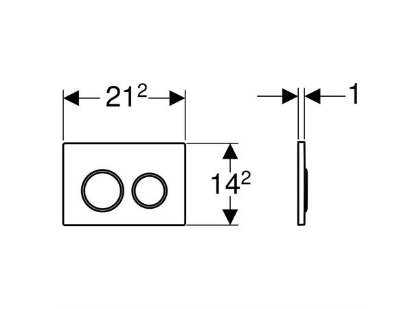 Betjeningsplate Geberit Omega20 Blankforkrommet