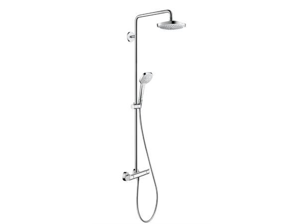 Dusjsystem Hansgrohe Croma Select E 180 2jet Med termostat hvit/krom