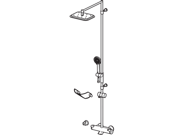 Dusjsystem Oras Optima Med termostat og EcoFlow krom