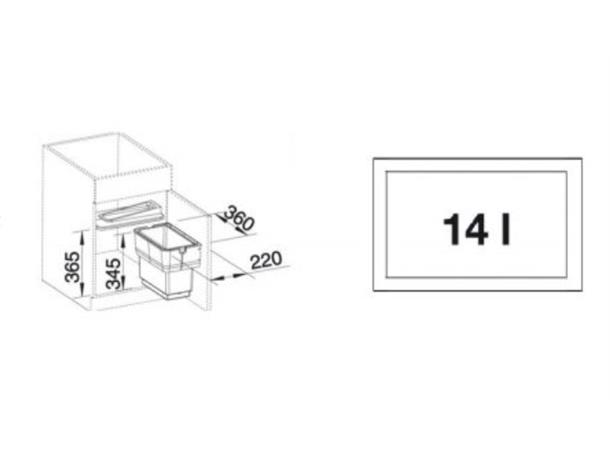 Avfallssystem Blanco Singolo Beholder: 1 (1 x14 l )