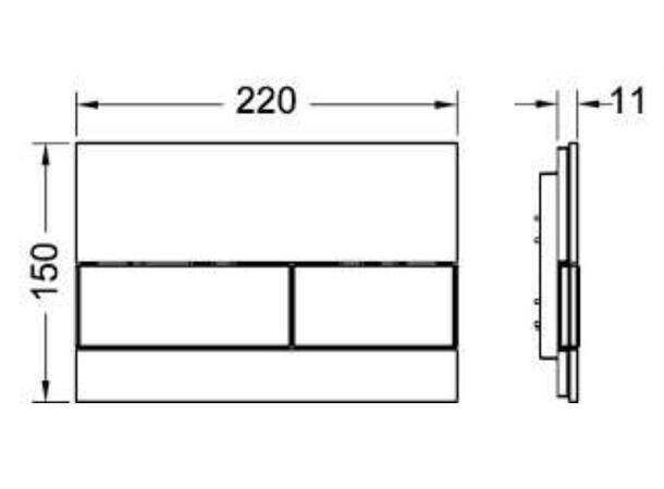 Betjeningsplate TECE Square Glass