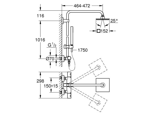 Dusjsystem Grohe Euphoria Med termostat krom