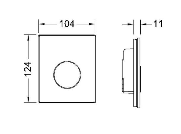 Betjeningsplate til urinal TECE Loop Glass