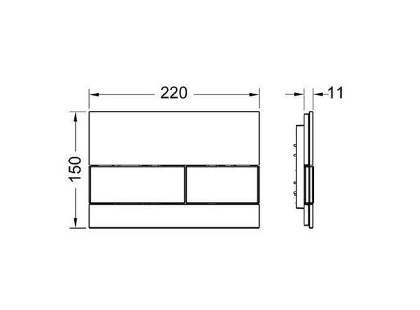 Betjeningsplate TECE Square Glass