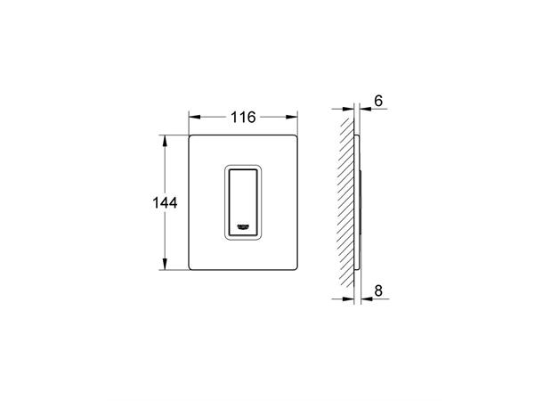 Grohe Betjeningsplate til urinal Skate Cosmopolitan Glass Svart