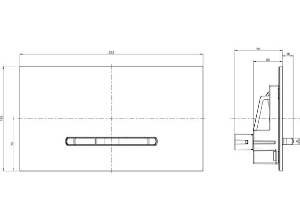 Betjeningsplate V&B ViConnect E300 Antrasitt matt