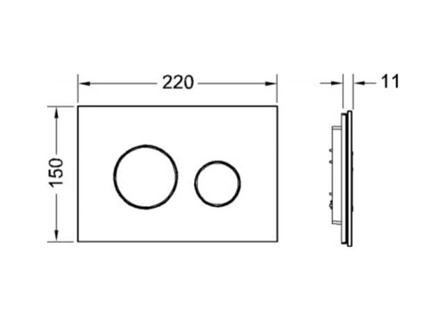 Betjeningsplate TECE Loop Glass