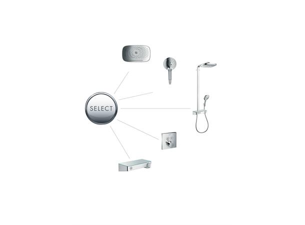 Dusjsystem Hansgrohe Raindance Select E 3jet Med termostat hvit/krom