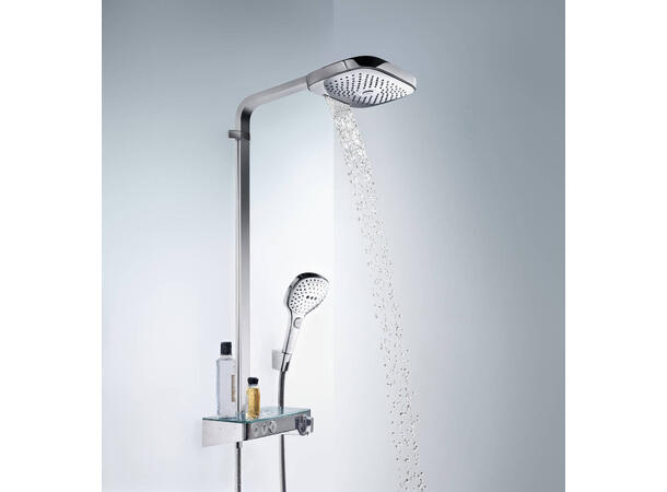 Dusjsystem Hansgrohe Raindance Select E 3jet Med termostat hvit/krom