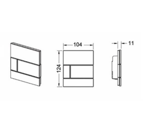 Betjeningsplate til urinal TECE Square Glass