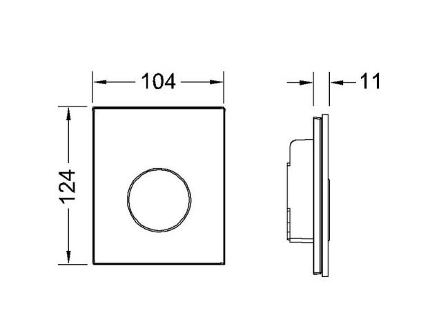 Betjeningsplater til urinal TECE Loop Glass