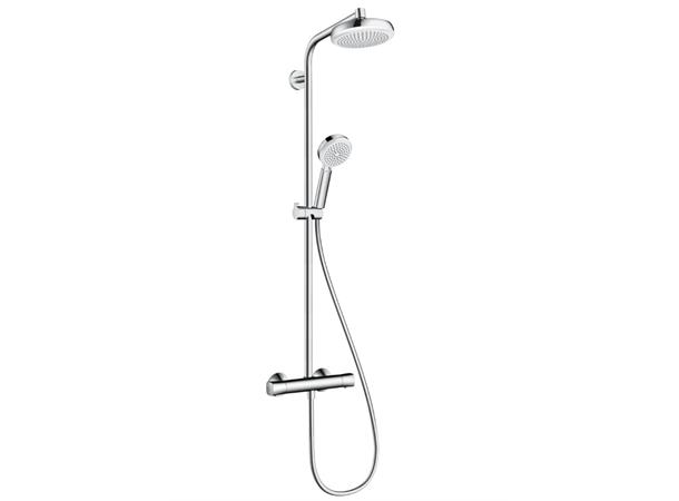 Dusjsystem Hansgrohe Crometta 160 1jet Med termostat hvit/krom