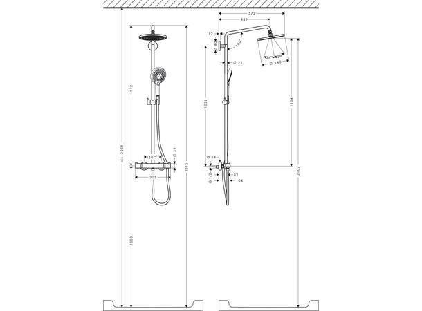 Dusjsystem Hansgrohe Raindance S 240 Air Med termostat krom