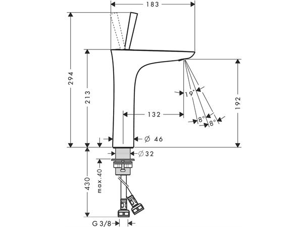 Servantbatteri Hansgrohe PuraVida 200 Med push-open bunnventil - Krom -