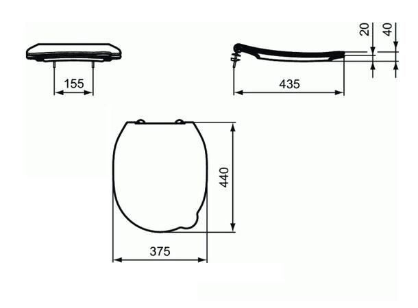 Toalettsete Ideal Standard Connect - Hvit -