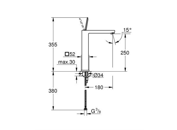 Servantbatteri Grohe Eurocube Joy DN 15 XL-size - Krom -