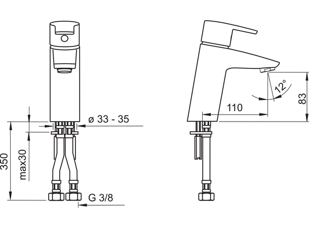 Servantbatteri Oras Cubista - Krom -