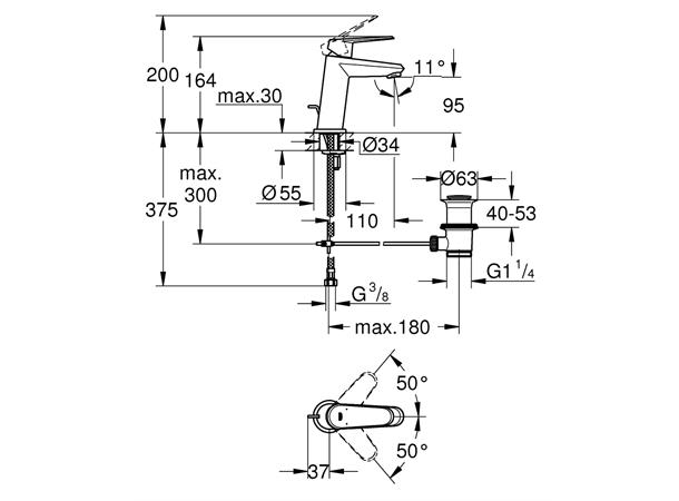 Servantbatteri Grohe Eurodisc Cosmopolitan S-size - Krom -