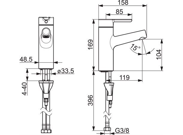 Servantbatteri Oras Inspera - Krom -