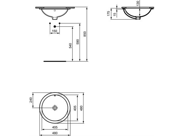 Underlimt Servant Ideal Standard Connect 40.5 cm - hvit