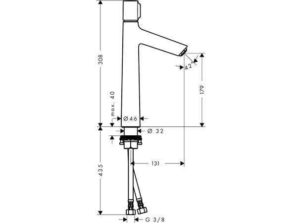 Servantbatteri Hansgrohe Talis Select S 190 uten bunnventil - Krom -