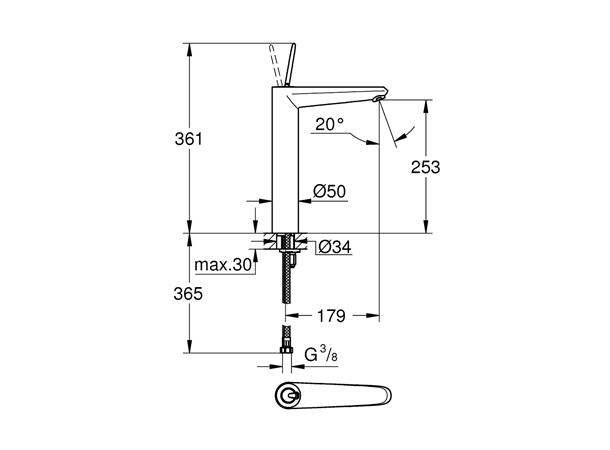 Servantbatteri Grohe Eurodisc Joy DN 15 XL-size - Krom -