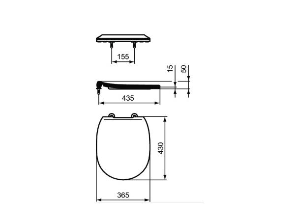 Toalettsete Ideal Standard Connect Slim - Hvit -