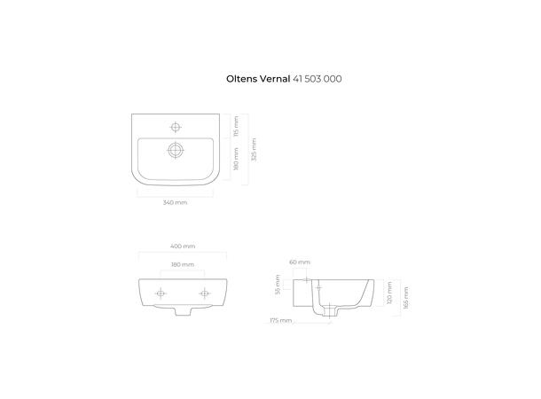 Vegghengt Servant Oltens Vernal SmartClean 40 x 32 cm