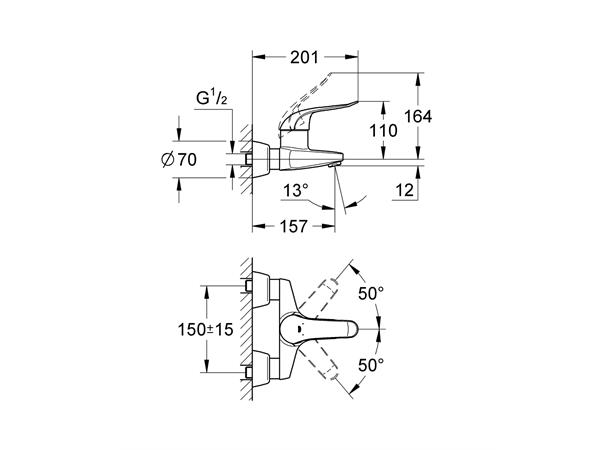 Servantbatteri Grohe Euroeco Special DN 15 - Krom -