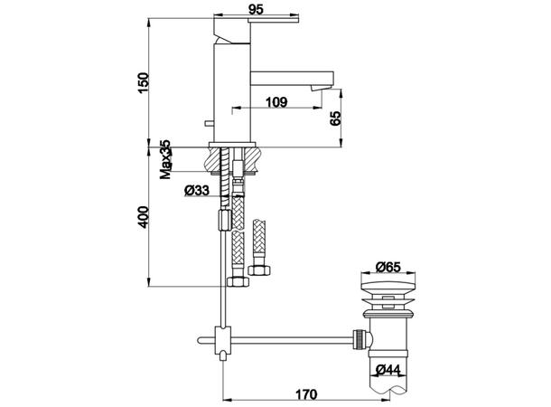 Servantbatteri Kohlman Gixs - Krom -