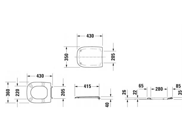 Toalettsete Duravit D-Code Uten automatisk lukking - Hvit -