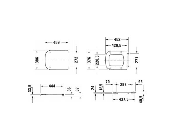 Toalettsete Duravit P3 Comforts Soft-close - Hvit -