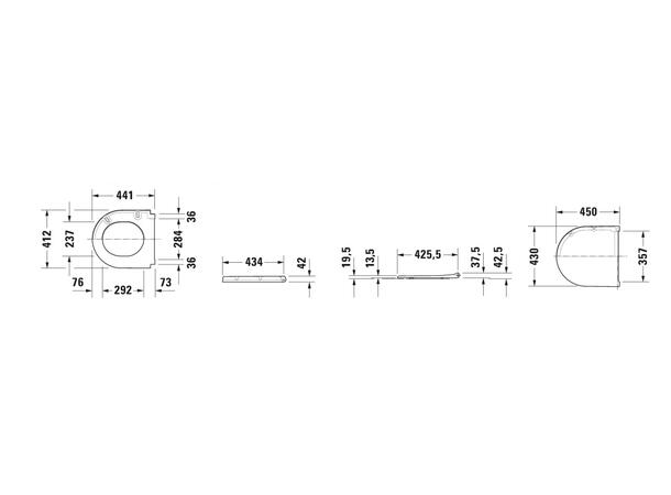 Toalettsete Duravit Starck 3 Uten automatisk lukking - Hvit -