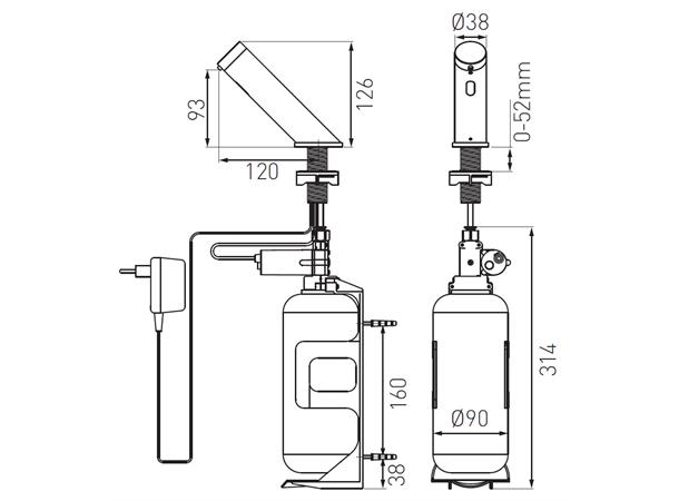 Berøringsfri såpedispenser Ferro Mistral Sensor - 1000ml - Krom