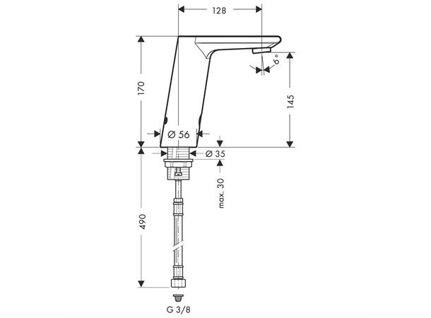 Elektronisk Servantbatteri Hansgrohe Metris S med temperaturregulering Krom