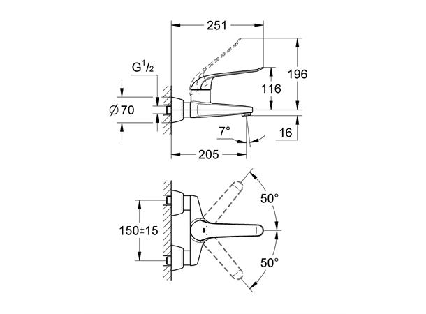 Servantbatteri Grohe Euroeco Special DN 15 - Krom -