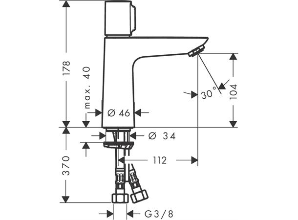 Servantbatteri Hansgrohe Talis 110 Select E uten bunnventil - Krom -