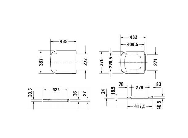 Toalettsete Duravit P3 Comforts Soft-close - Hvit -