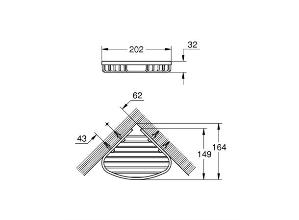 Grohe BauCosmopolitan Såpeholder Essentials hjørne - Krom/metall -