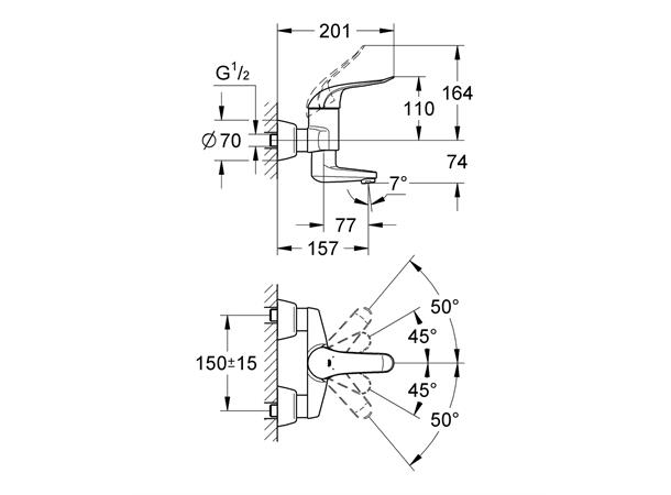 Servantbatteri Grohe Euroeco Special DN 15 - Krom -