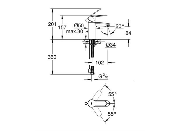 Servantbatteri Grohe Eurostyle Cosmopolitan S-size - Krom -