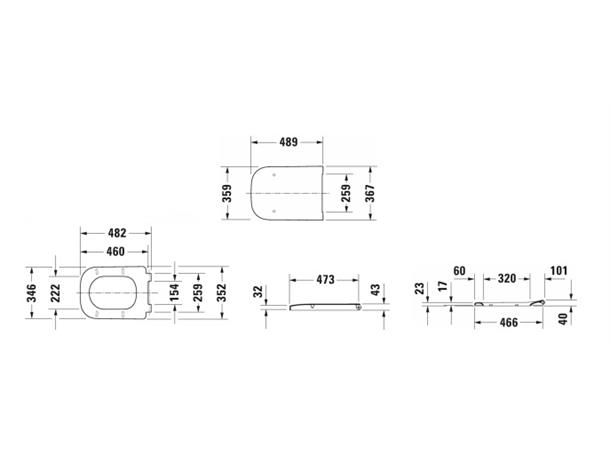 Toalettsete Duravit Happy D.2 Soft-Close - Hvit -