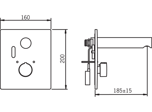 Elektronisk servantbatteri Oras 6 V Electra med termostat - Krom -