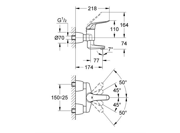 Servantbatteri Grohe Euroeco Special DN 15 - Krom -