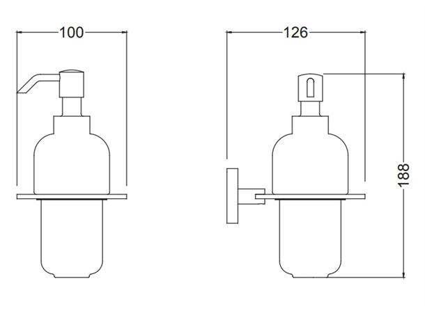 Såpedispenser Blue Water Hugo Med holder - Krom/hvit -