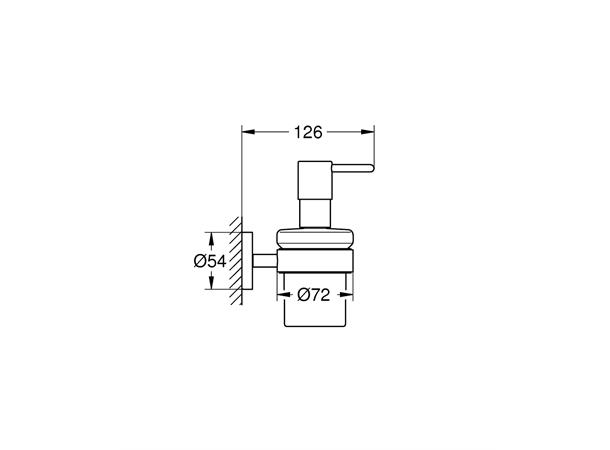 Såpedispenser Grohe Essentials - 160ml - med holder Krom