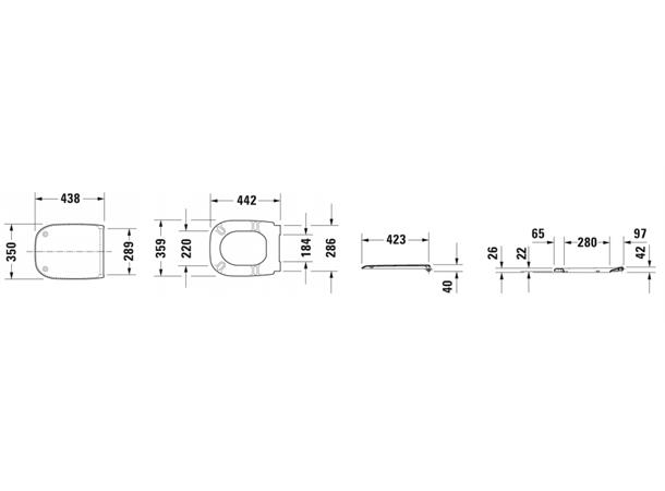 Toalettsete Duravit D-Code Soft-close - Hvit -