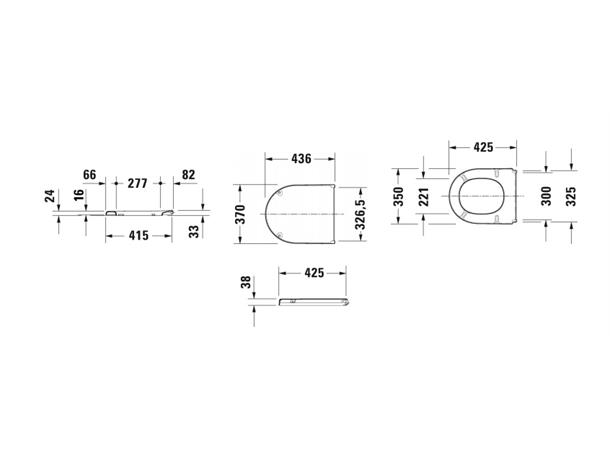 Toalettsete Duravit Starck 3 Uten automatisk lukking - Hvit -