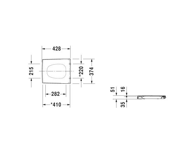 Toalettsete Duravit Vero Soft-close - Svart -