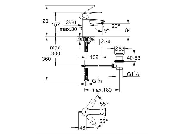 Servantbatteri Grohe Eurostyle Cosmopolitan S-size - Krom -